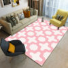 Pink Geometric Flower Shape Pattern Modern Contemporary Geometric Simple Rugs for Living Room Dining Room Bedroom