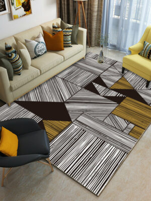 Black White Vision Geometric Pattern Modern Contemporary Geometric Simple Rugs for Living Room Dining Room Bedroom