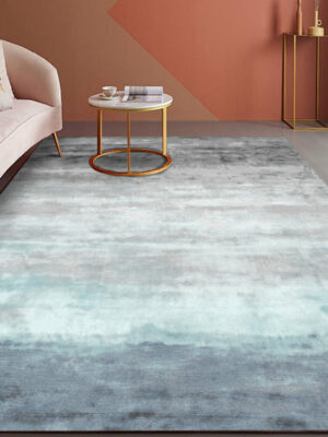 Abstract Gradient Blue Grey Pattern Modern Contemporary Simple Rugs for Living Room Dining Room Bedroom