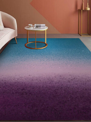 Blue Purple Gradient Pattern Modern Contemporary Simple Rugs for Living Room Dining Room Bedroom