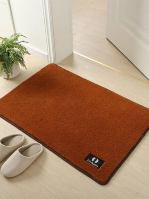 Brown Super Fibre Soft Plush Plain Floor Rugs Entryway Bathroom Door Mats Anti-slip Mat