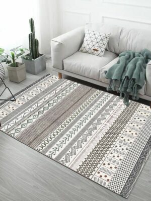 Grey Moroccan Geometry Simplicity Polyester Modern Patterned Area Rugs Carpets for Living Room Hall Dining Room Office Kidsroom