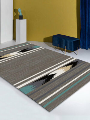 Brown Simple Striped Pattern Modern Contemporary Simple Rugs for Living Room Dining Room Bedroom