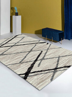 Simple White Black Striped Pattern Modern Contemporary Simple Rugs for Living Room Dining Room Bedroom