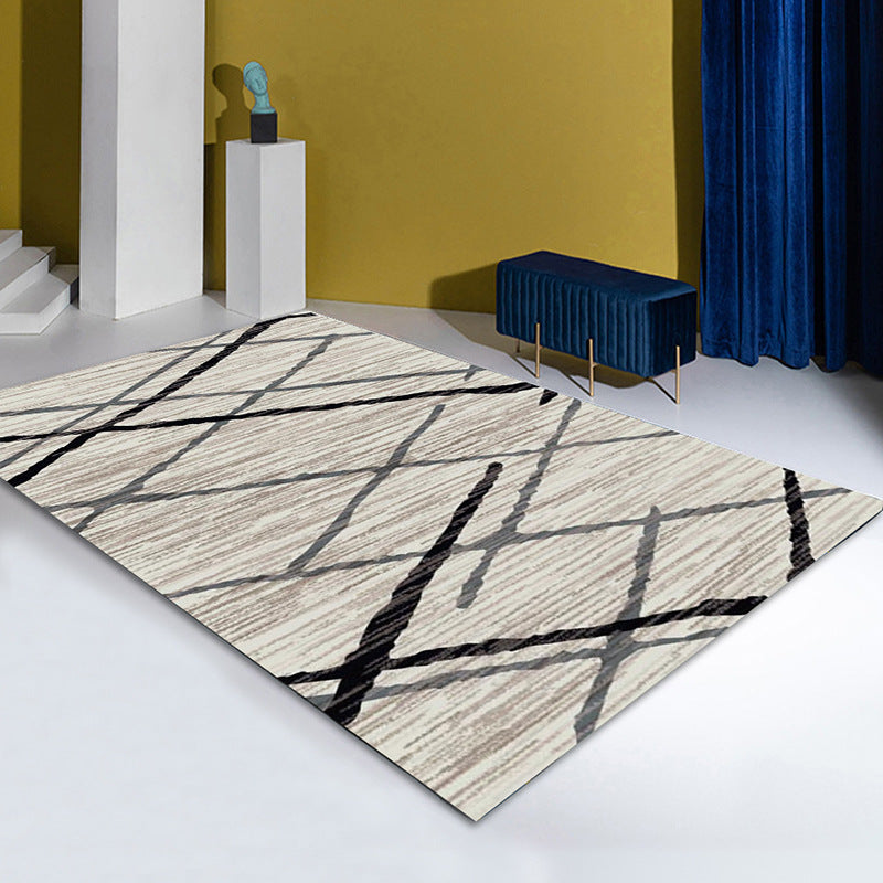 Simple White Black Striped Pattern Modern Contemporary Simple Rugs for Living Room Dining Room Bedroom