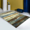 Multi-coloured Striped Pattern Modern Contemporary Geometric Simple Rugs for Living Room Dining Room Bedroom