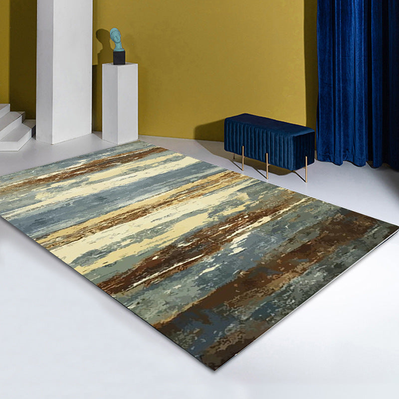 Multi-coloured Striped Pattern Modern Contemporary Geometric Simple Rugs for Living Room Dining Room Bedroom