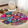 Colourful Round Vintage Printed Patterned Rugs for the Living Room Bedroom Kitchen Hall 05