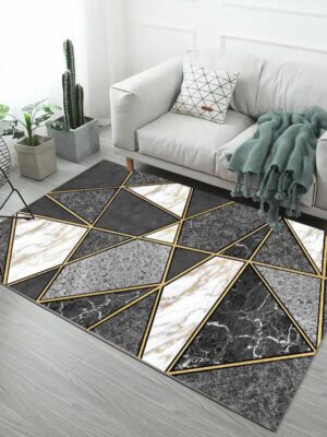 Off-white Marble Pattern Modern Simple Contemporary Geometric Rugs For Living Room Dining Room Bedroom