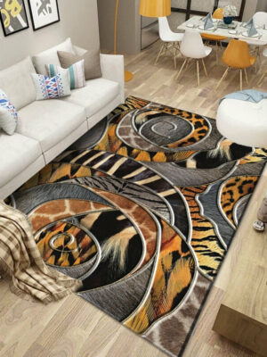 Grey Abstract Modern Rugs Pattern Polyester Carpets for Bedroom Hall Living Room Office Dining Room