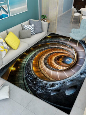 Planet Modern Pattern Rugs Polyester Carpets for Hall Living Room Bedroom Office Dining Room