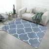 Simple Blue Printed Pattern Modern Simple Contemporary Geometric Rugs For Living Room Dining Room Bedroom