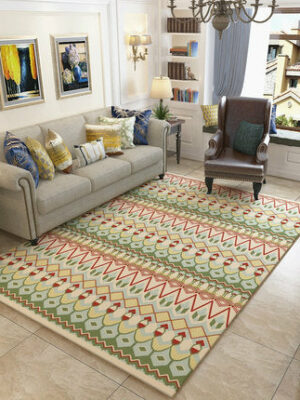 Printed Colour Pattern Modern Simple Contemporary Geometric Rugs For Living Room Dining Room Bedroom