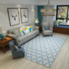 Blue Simple Geometric Pattern Modern Simple Contemporary Geometric Rugs For Living Room Dining Room Bedroom