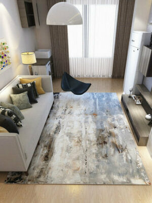 Blue Grey Pattern Modern Simple Contemporary Geometric Rugs For Living Room Dining Room Bedroom