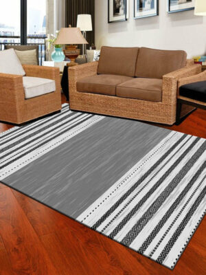 Grey Striped Polyester Carpets Watercolor Modern Rugs for Dining Room Living Room Office Hall Bedroom