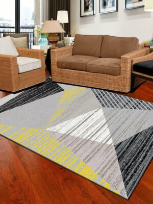 Modern Rugs Geometric Striped Polyester Carpets for Dining Room Living Room Office Hall Bedroom