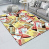 Modern Stamp Geometric Lovely Patterned Simple Rugs Polyester Carpets for Dining Room Bedroom Office Hall Living Room