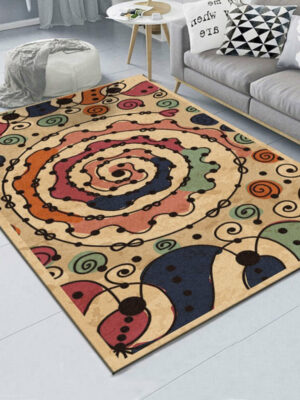 Modern Lovely Brown Patterned Simple Rugs Polyester Carpets for Dining Room Bedroom Office Hall Living Room