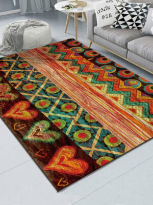 Traditional Vintage Patterned Polyester Carpets Simple Rugs for Office Bedroom Hall Dining Room Living Room
