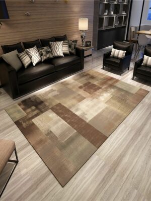 Gradient Brown Abstract Modern Simple Rugs Polyester Carpets Patterned for Bedroom Hall Living Room Dining Room