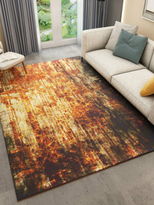 Modern Yellow Striped Abstract Pattern Rugs Polyester Carpets for Hall Dining Room Bedroom Living Room Office