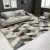 Geometric Rhombus Pattern Modern Area Rug For Living Room Hall Office Bedroom
