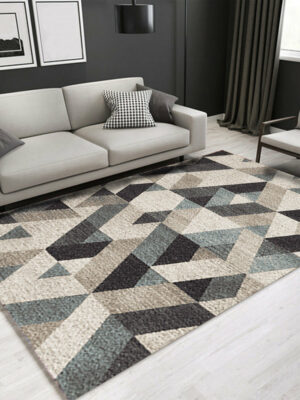 Geometric Rhombus Pattern Modern Area Rug For Living Room Hall Office Bedroom