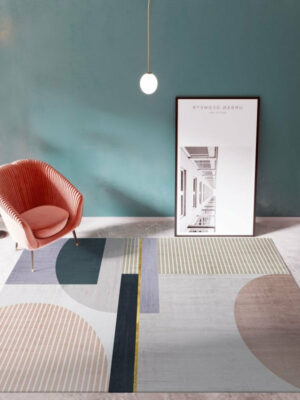 Modern Striped Moroccan Purple Geometric Simplicity Patterned Rugs for Living Room Dining Room Bedroom Hall