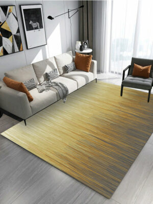 Gradient Yellow Colour Simple Modern Plain Rug Bedroom Living Room Sofa Rugs Floor Mat