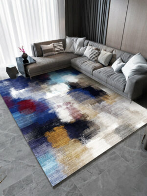 Colour Paint Printing Pattern Modern Rug Bedroom Living Room Sofa Rugs Floor Mat