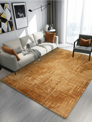 Yellow Brown Pattern Modern Rug Bedroom Living Room Sofa Rugs Floor Mat