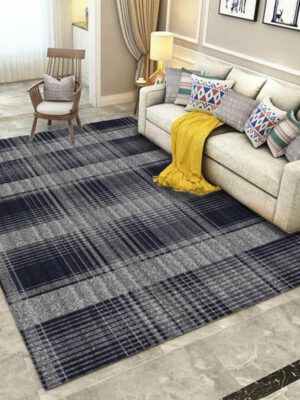 Black Striped Simple 3D Geometric Pattern Modern Rug Bedroom Living Room Sofa Rugs Floor Mat