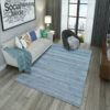 Blue Simplicity Striped Modern Geometric Moroccan Rug 3D Pattern Floor Mat for Bedroom Living Room Sofa Office Hall