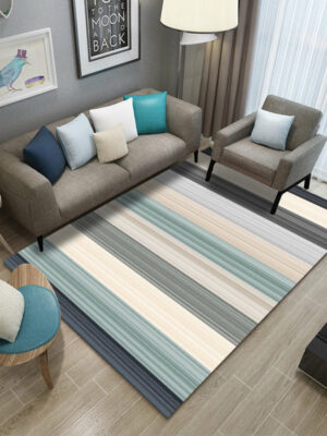 Line Simplicity Striped Modern Geometric Moroccan Rug 3D Pattern Floor Mat for Bedroom Living Room Sofa Office Hall