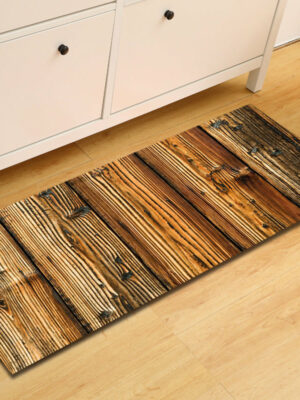 Wood Grain Pattern Entryway Doormat Runners Rugs Kitchen Bathroom Anti-slip Mats 11