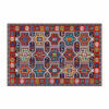 Red Retro Floral Traditional Vintage Area Rugs Polyester Floor Mat for Living Room Hall Office Bedroom