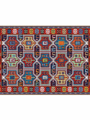 Red Retro Floral Traditional Vintage Area Rugs Polyester Floor Mat for Living Room Hall Office Bedroom