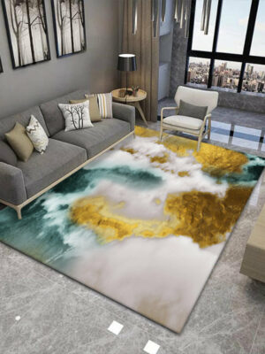 Green Yellow Modern Pattern Gradient Rugs Area Carpets for Office Living Room Hall Bedroom