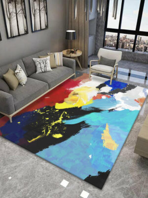 Modern Multi-colours Painted Pattern Gradient Rugs Area Carpets for Office Living Room Hall Bedroom