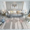 Pink Gray Rhombus Geometry Rugs for Living Room Dining Room Bedroom