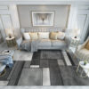 Simple Black and White Bricks Geometric Rugs for Living Room Dining Room Bedroom Hall