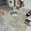Tree Branch Pattern Green Rugs for Living Room Dining Room Bedroom Hall