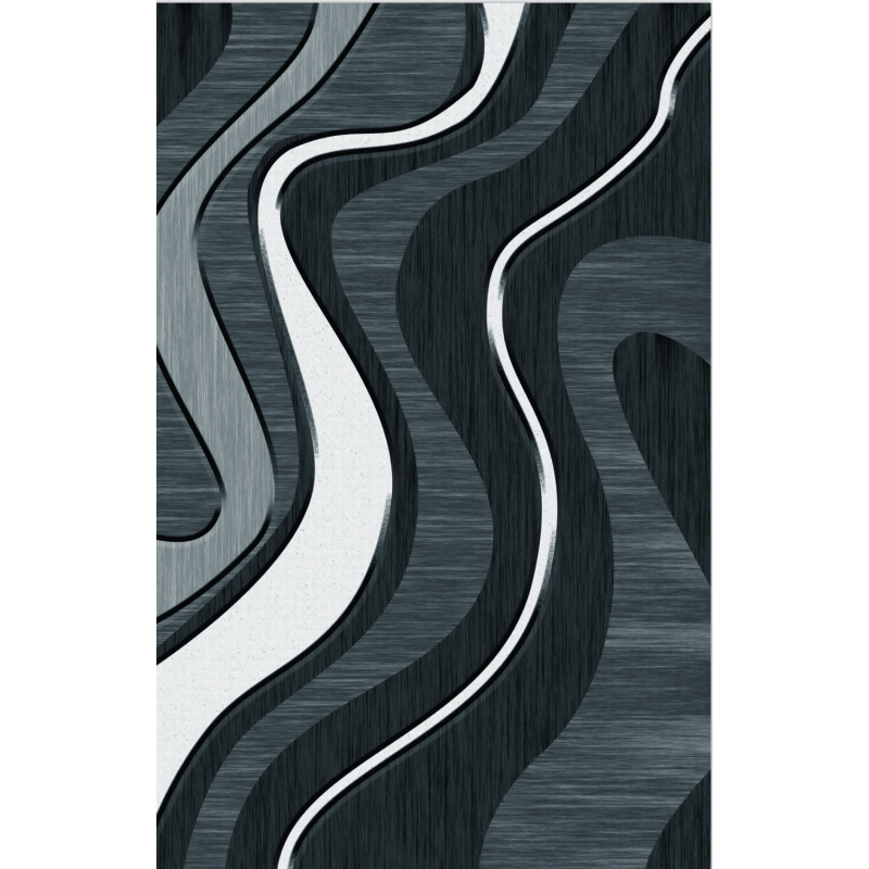 Gray Black Abstract Lines Rugs for Living Room Dining Room Bedroom Hall - Image 2