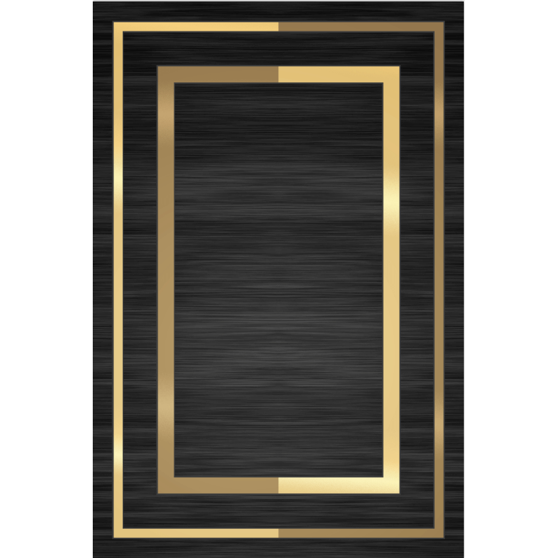 Gold Line Black Simplicity Area Rugs Floor Mat for Living Room Bedroom Office Hall - Image 2
