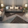 Grey Brown Geometric Rugs for Living Room Dining Room Bedroom Hall
