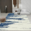 Blue White Abstract Rugs for Living Room Dining Room Bedroom Hall