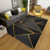 Black Triangle Geometric Rugs for Living Room Dining Room Bedroom Hall
