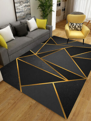 Black Triangle Geometric Rugs for Living Room Dining Room Bedroom Hall