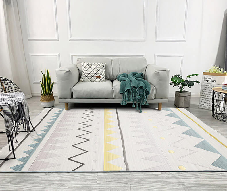 Moroccan Geometric Area Rugs Floor Mat Polyester for Bedroom Hall Office Living Room 04